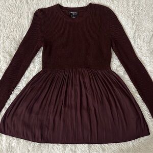 ❤️ $10 Flash Sale Hooked Up By I.O.T Burgundy Mixed Material Sweater